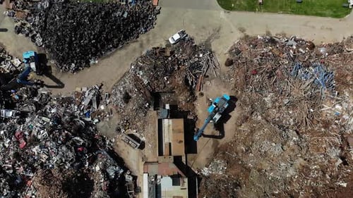 Aerial View of a Junkyard Landscape