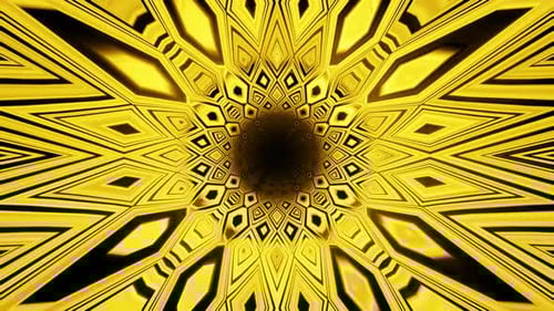 Dynamic Golden Geometric Abstract Tunnel Loop Background
