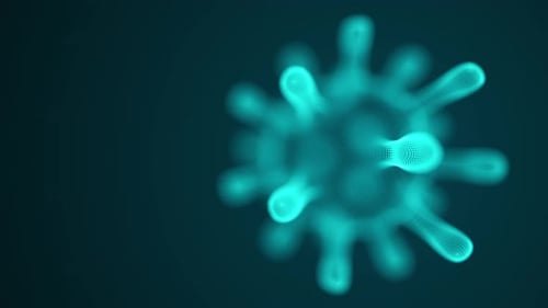 Pulsating Digital Microorganism Animation for Science and Medical Projects