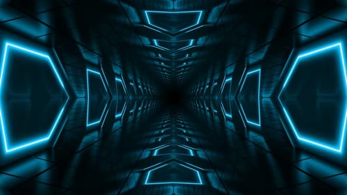 Bucle de túnel azul neón