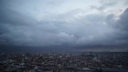 Cityscape And Clouds Timelapse