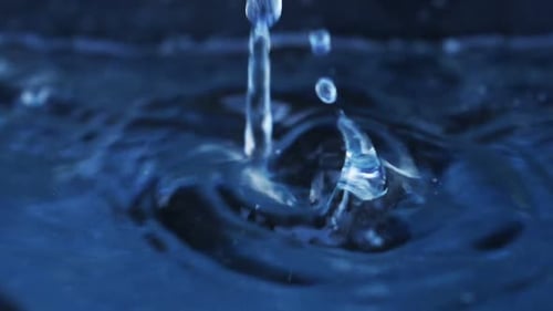 Abstract Close-Up of Water Droplets and Ripples