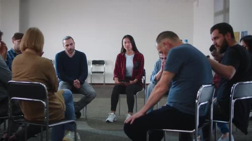 Adults in Therapy Support Group Circle Meeting