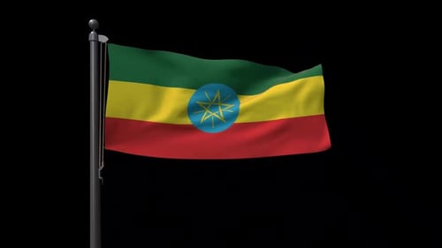 Realistic Waving Ethiopia National Flag Animation