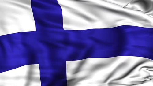 Realistic Waving Flag of Finland Seamless Loop Animation