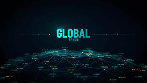 Commerce mondial Investissement Business Stock Market Digital Globe Animation 4K