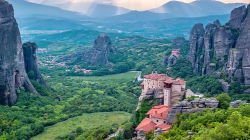 Timelapse of Meteora Monasteries in Greece