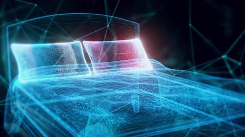Bed Hologram Close Up 4k