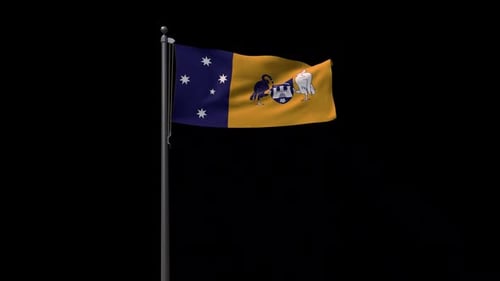 Australian Capital Territory Flag Waving with Alpha Channel