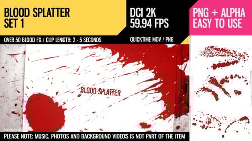 Dynamic Blood Splatter Overlay and Transition Pack