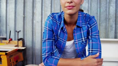 Carpenter at work in the studio