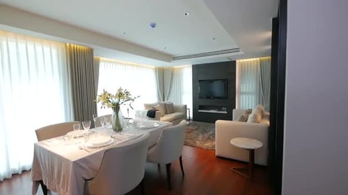 Elegant and Beautiful Apartment Interior Design Walkthrough From Dining Area to Living Area