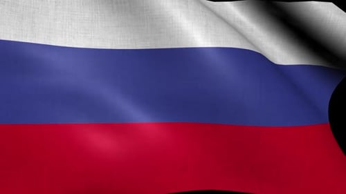 Waving Russian Flag in Realistic Fabric Animation