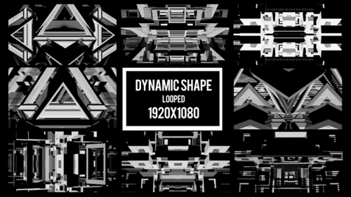 Dynamic Geometric Shapes Abstract Looped Backgrounds Collection