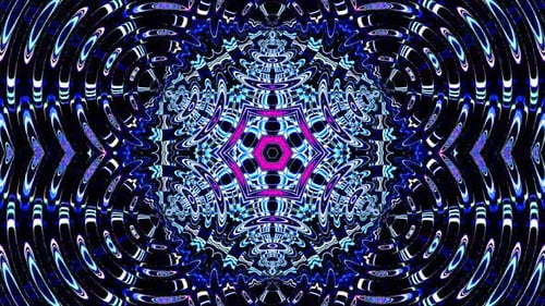 Abstract Neon Blue Kaleidoscope Energy Visual