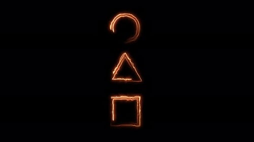 Animación abstracta de círculo, triángulo y contorno cuadrado sin fisuras. Animación de un neón brillante