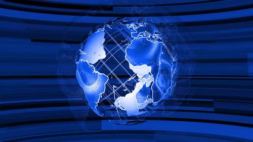 Digitale Tech-Erdkugel dreht sich. Animierter futuristischer Hintergrund der Erdrotationstechnologie. EIN 218