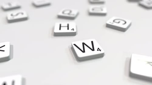 Animated 3D Scrabble Letter Tiles Spelling Words