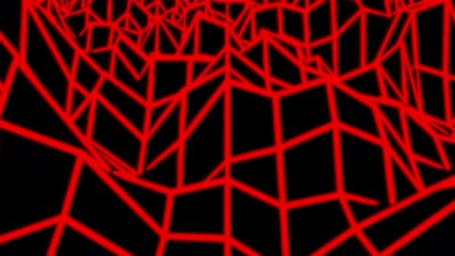 Abstract Red Wireframe Digital Grid Loop Animation