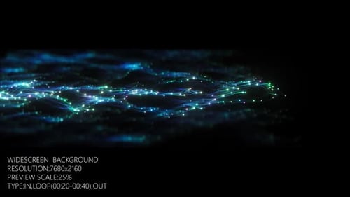 Green Energy Fibers Particles Cyber Widescreen Background