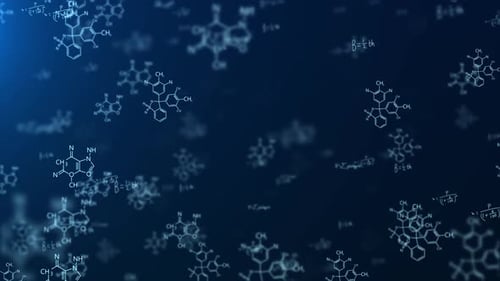 Animated Chemical Formulas and Scientific Structures Loop Background