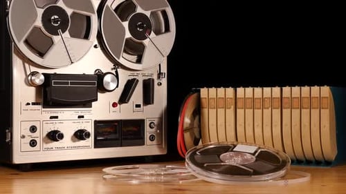 Vintage Reel to Reel Tape Recorder Still Life