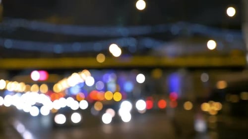 Abstract Blurred City Lights at Night