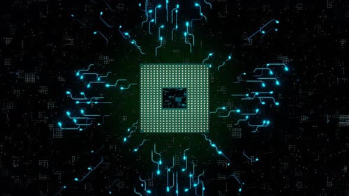 CPU. Modern processor. Motherboard.