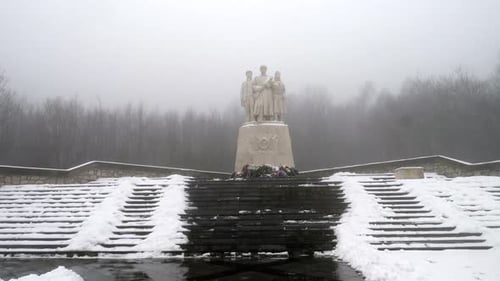 A view of the SNP monument in the Dargovsky priesmyk locality in Slovakia