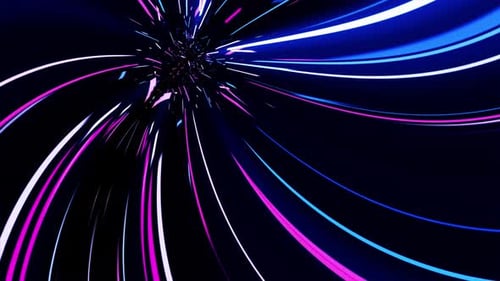 Futuristic Warp Speed Light Trails Tunnel Loop Background