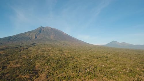 Active Volcano Gunung Agung in Bali, Indonesia.
