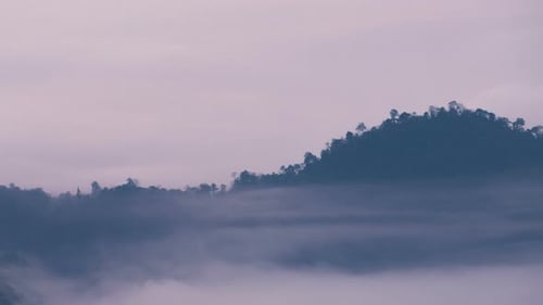 Fog Moving With Mountain