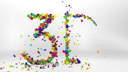 Dynamic Colorful 3D Shapes Text Formation Reveal