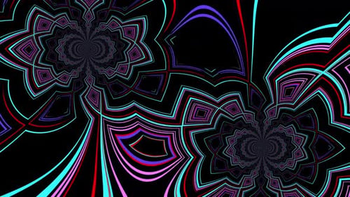 Abstract Neon Geometric Line Patterns Animation