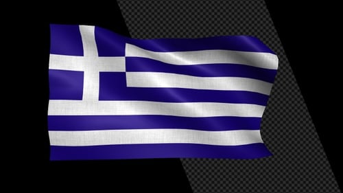 Waving Greece National Flag Animation