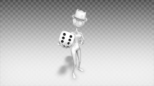 Cartoon 3D Woman - Show Game Cube