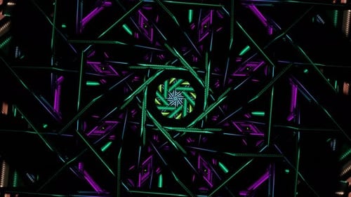 Flowing Multicolored Kaleidoscope Endless Animation