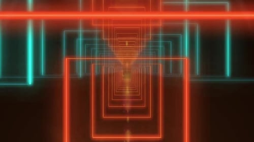 Túnel geométrico brillante: vuela a