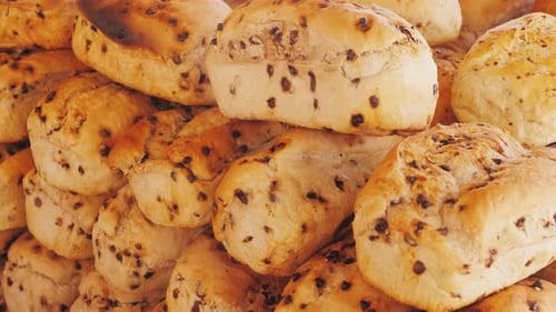 Pile of Freshly Baked Bread Close Up