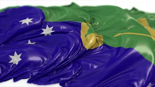 Realistic 3D Christmas Island Flag Waving Animation