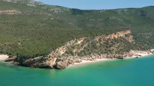 Scenic Coastline Aerial View on a Sunny Day