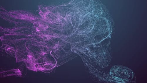 Movimiento ondulatorio abstracto de partículas pequeñas multicolores