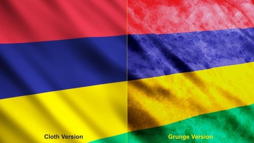 Waving Mauritius Flag Animation Loop