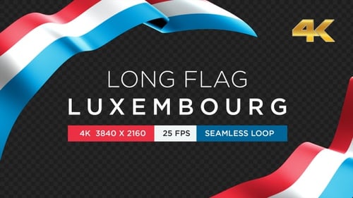 Dynamic Waving Luxembourg Flag Motion Element