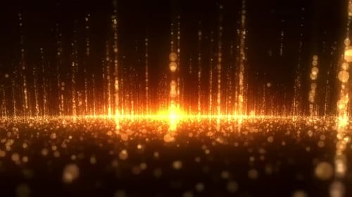 Golden Shimmering Particles Stage Light Background Animation