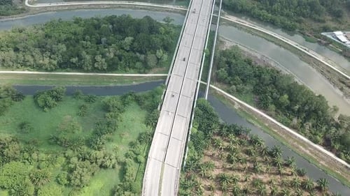 Aerial view road towards Bukit Minyak Industrial Park