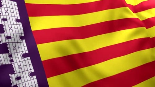 Realistic Waving Flag of Balearic Islands