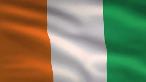 Realistic Waving Flag Animation of Côte d'Ivoire