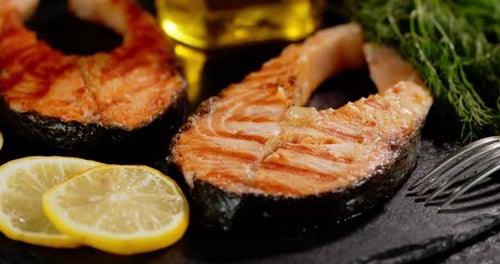 Delicious Salmon Steaks with Lemon and Dill