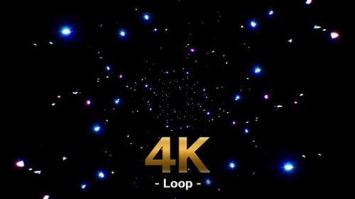 Rotating Small Neon Glitter Flakes 4K Loop